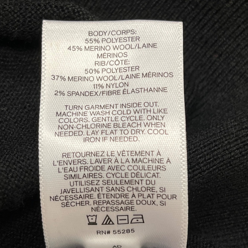 EXPRESS Black Merino Wool Blend Long Sleeve Polo Sweater Black Business Casual - Picture 13 of 14